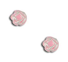 Brinco folheado a prata em forma de rosa BS2037 P